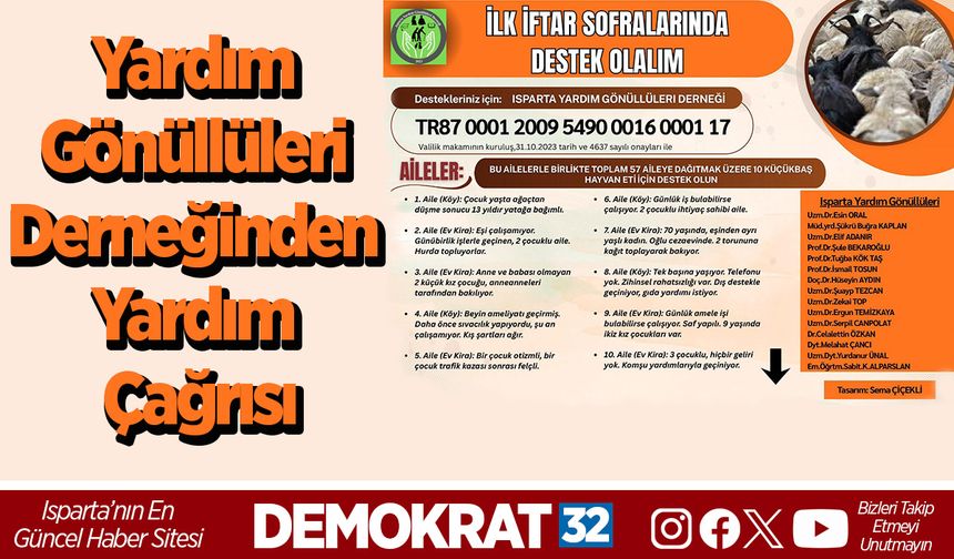 Yardım Gönüllüleri Derneğinden Yardım Çağrısı