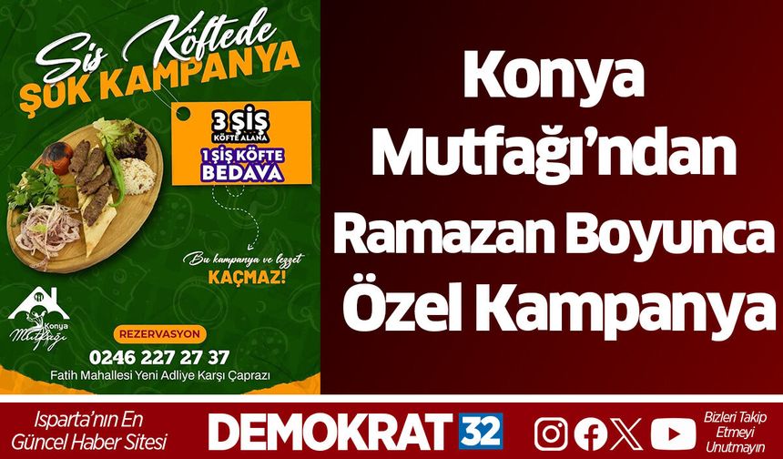 Konya Mutfağı’ndan Ramazan Boyunca Özel Kampanya