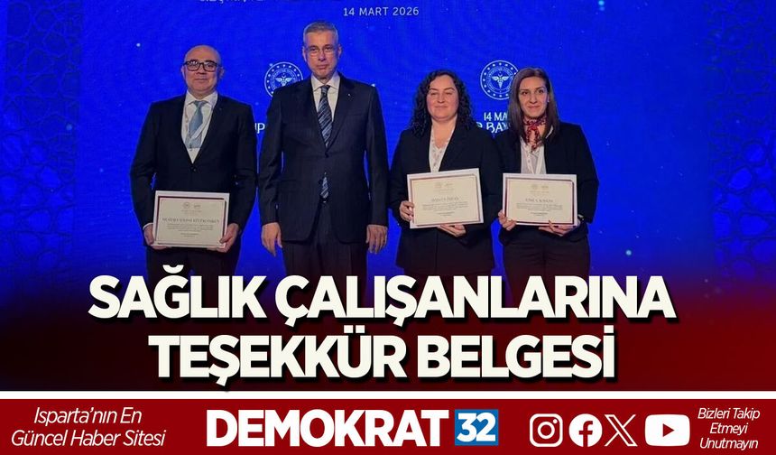 SAĞLIK ÇALIŞANLARINA TEŞEKKÜR BELGESİ