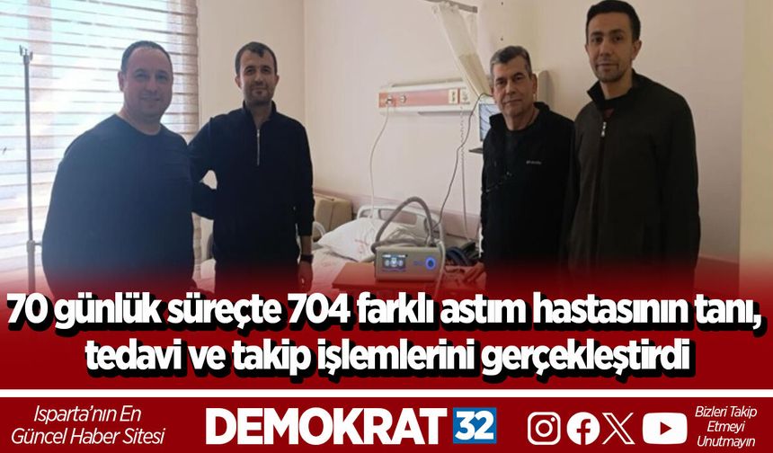 70 günlük süreçte 704 farklı astım hastasının tanı, tedavi ve takip işlemlerini gerçekleştirdi