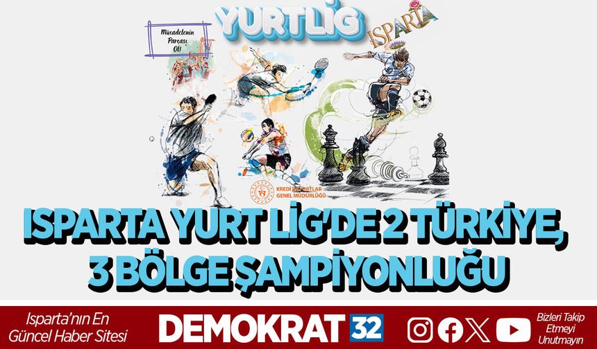 ISPARTA YURT LİG'DE 2 TÜRKİYE, 3 BÖLGE ŞAMPİYONLUĞU