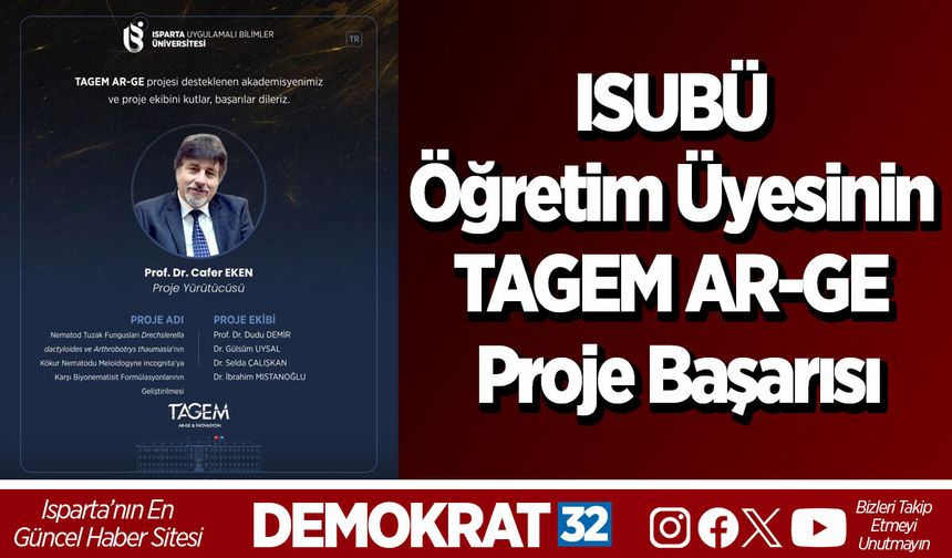 ISUBÜ Öğretim Üyemisinin TAGEM AR-GE Proje Başarısı