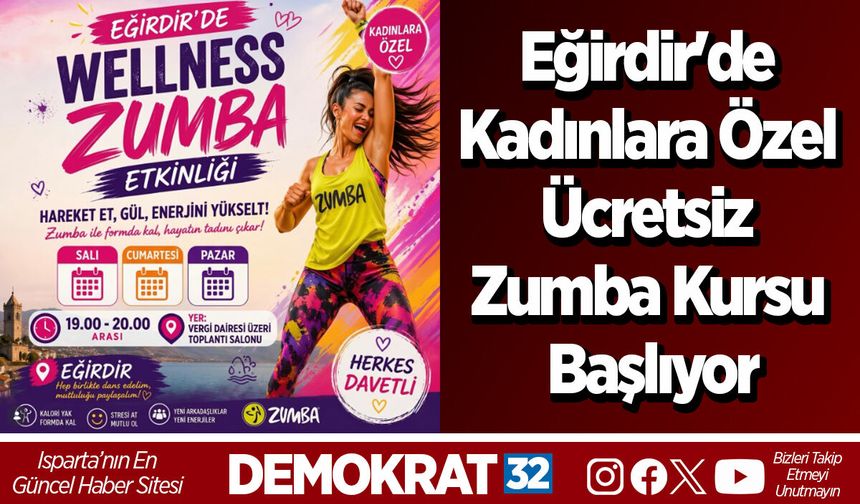 Eğirdir'de Kadınlara Özel Ücretsiz Zumba Kursu Başlıyor