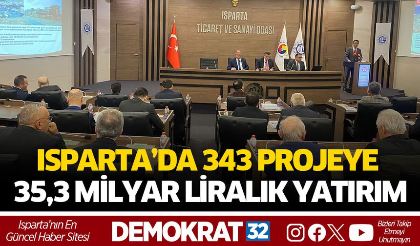 ISPARTA’DA 343 PROJEYE 35,3 MİLYAR LİRALIK YATIRIM