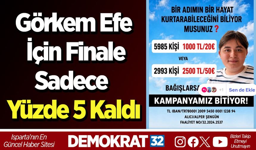 Görkem Efe İçin Finale Sadece Yüzde 5 Kaldı