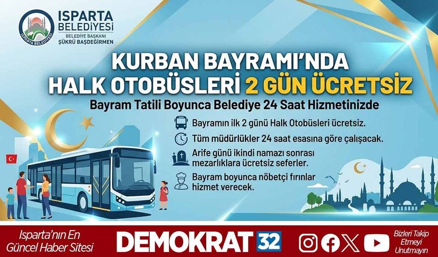 Kurban Bayramı’nda halk otobüsleri 2 gün ücretsiz