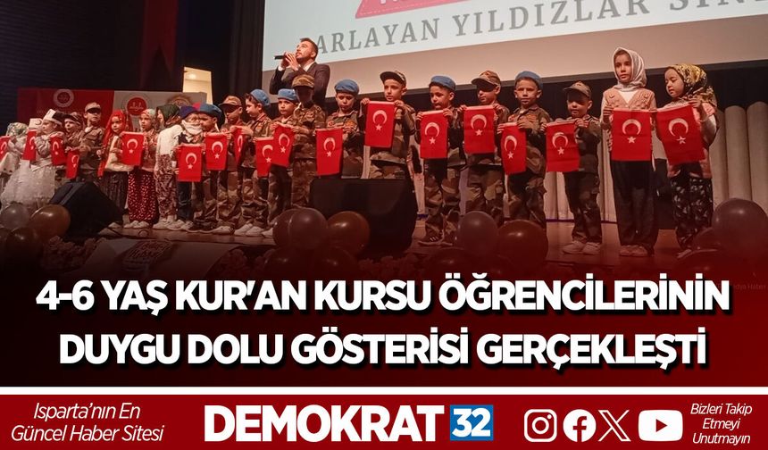 4-6 YAŞ KUR'AN KURSU ÖĞRENCİLERİNİN DUYGU DOLU GÖSTERİSİ GERÇEKLEŞTİ