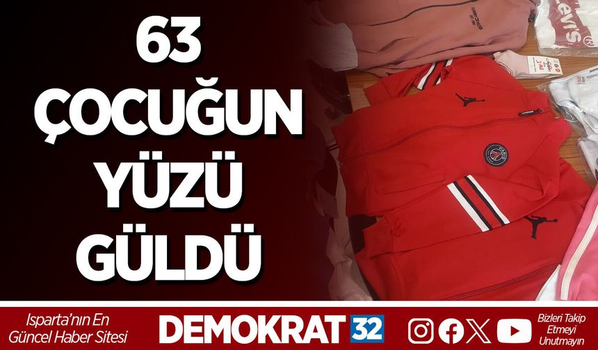 63 ÇOCUĞUN YÜZÜ GÜLDÜ