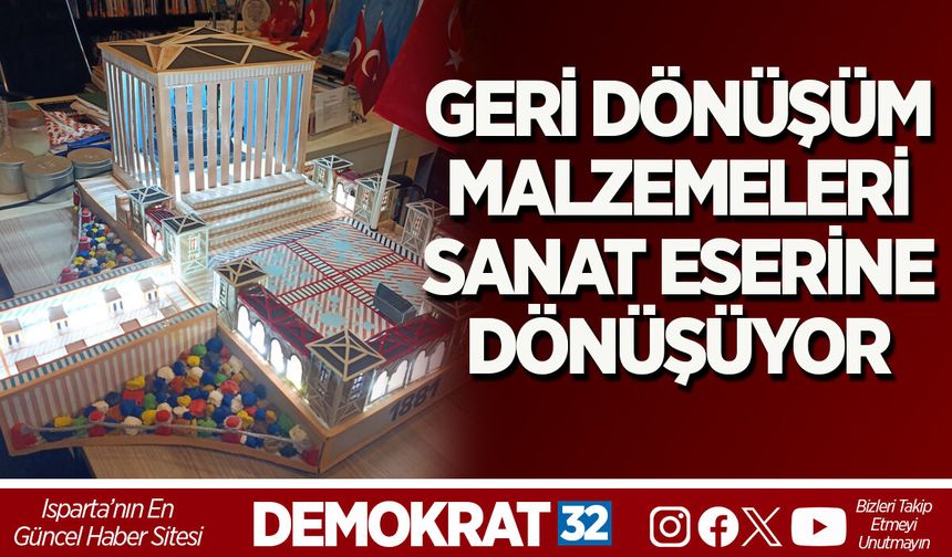 GERİ DÖNÜŞÜM MALZEMELERİ SANAT ESERİNE DÖNÜŞÜYOR