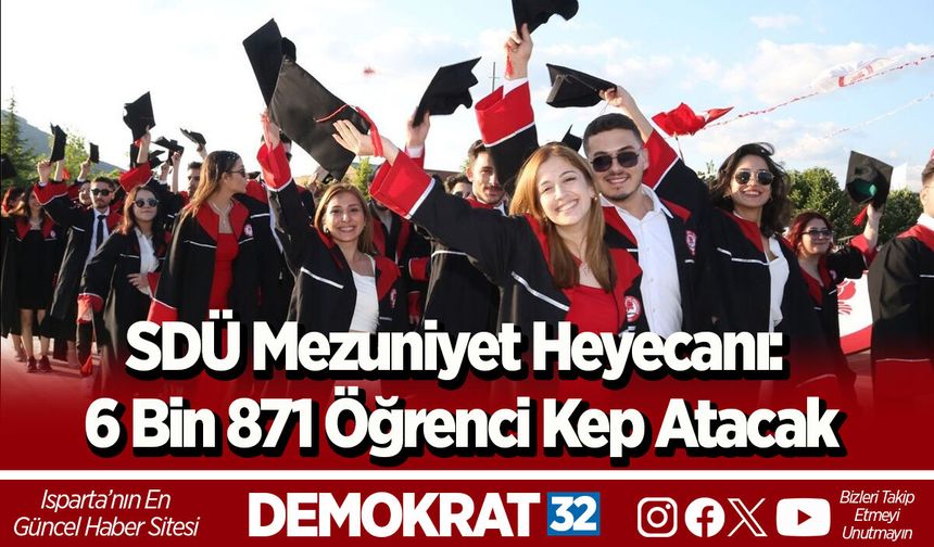 SDÜ Mezuniyet Heyecanı: 6 Bin 871 Öğrenci Kep Atacak