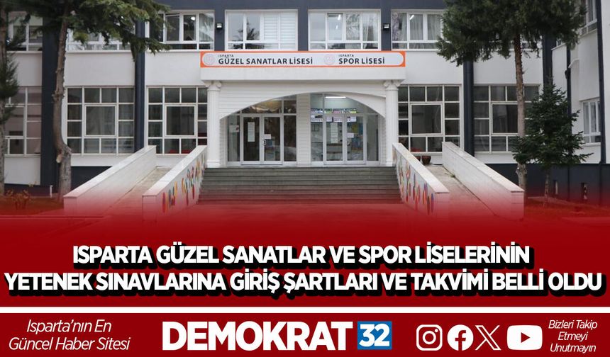 İLİMİZ GÜZEL SANATLAR VE SPOR LİSELERİNİN YETENEK SINAVLARINA GİRİŞ ŞARTLARI VE TAKVİMİ BELLİ OLDU