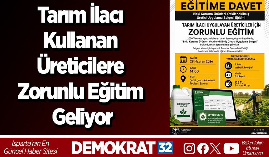 Tarım İlacı Kullanan Üreticilere Zorunlu Eğitim Geliyor