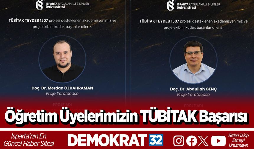 Öğretim Üyelerimizin TÜBİTAK Başarısı