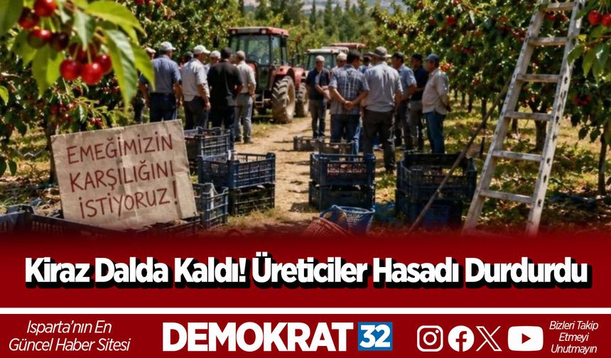 Kiraz Dalda Kaldı! Üreticiler Hasadı Durdurdu