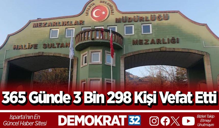 365 Günde 3 Bin 298 Kişi Vefat Etti