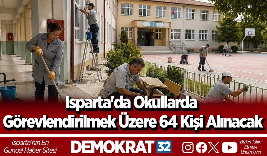 Isparta'da Okullarda Görevlendirilmek Üzere 64 Kişi Alınacak