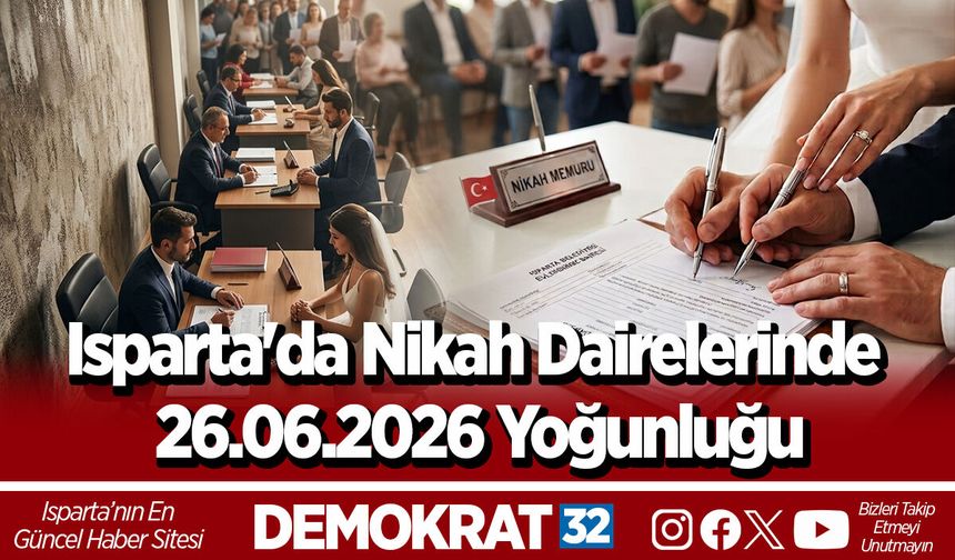 Isparta'da Nikah Dairelerinde 26.06.2026 Yoğunluğu