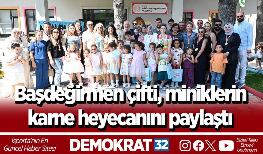 Başdeğirmen çifti, miniklerin karne heyecanını paylaştı
