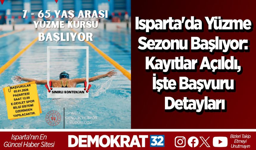 Isparta'da Yüzme Sezonu Başlıyor: Kayıtlar Açıldı, İşte Başvuru Detayları