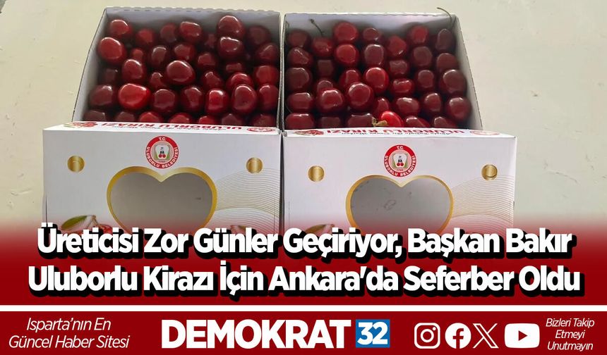 Üreticisi Zor Günler Geçiriyor, Başkan Bakır  Uluborlu Kirazı İçin Ankara'da Seferber Oldu