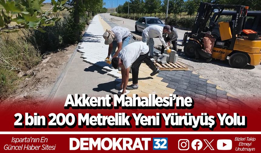 Akkent Mahallesi’ne 2 bin 200 metrelik yeni yürüyüş yolu