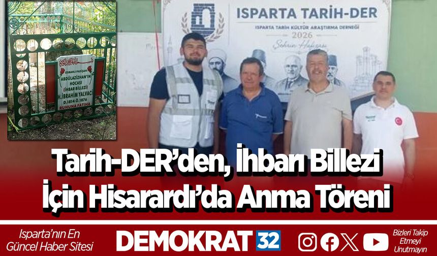 Tarih-DER’den, İhbarı Billezi İçin Hisarardı’da Anma Töreni