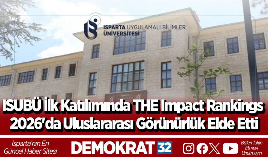ISUBÜ İlk Katılımında THE Impact Rankings 2026'da Uluslararası Görünürlük Elde Etti