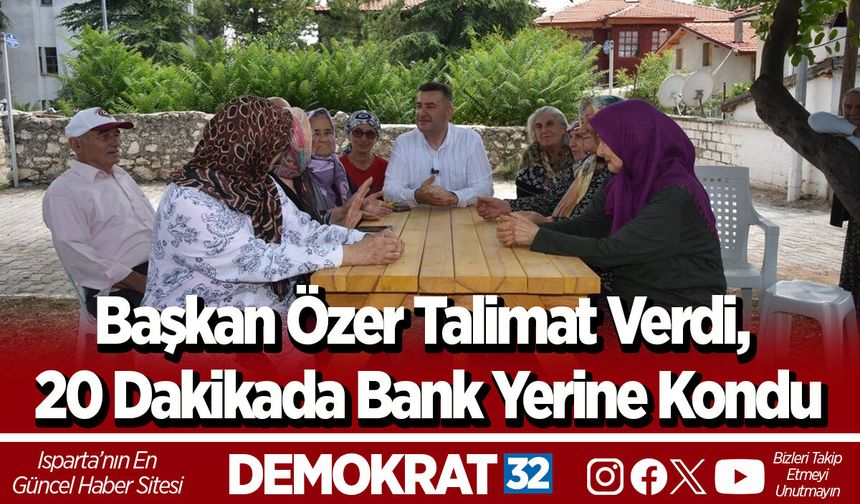 Başkan Özer Talimat Verdi, 20 Dakikada Bank Yerine Kondu