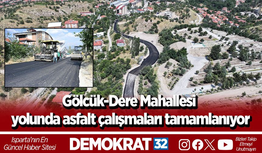 Gölcük-Dere Mahallesi yolunda asfalt çalışmaları tamamlanıyor