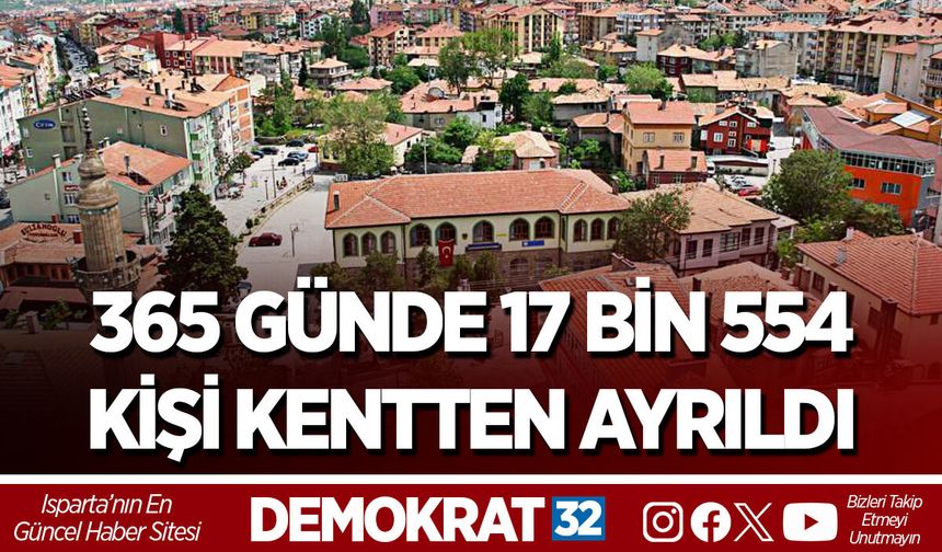 365 GÜNDE 17 BİN 554 KİŞİ KENTTEN AYRILDI