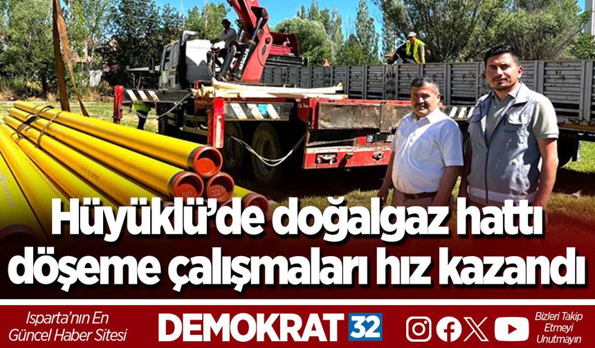 Hüyüklü’de doğalgaz hattı döşeme çalışmaları hız kazandı