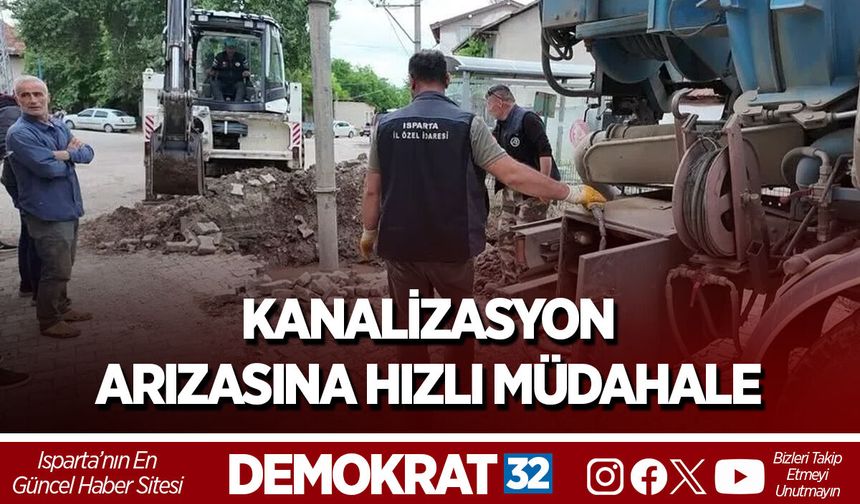KANALİZASYON ARIZASINA HIZLI MÜDAHALE