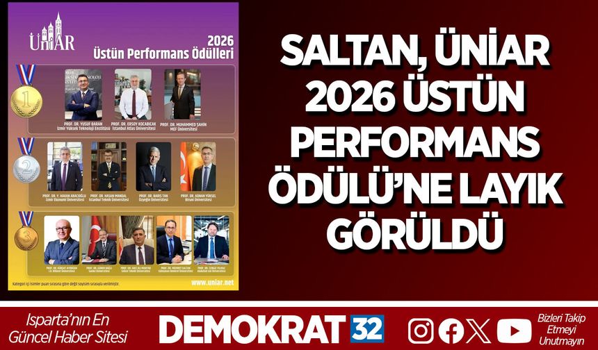 SALTAN, ÜNİAR 2026 ÜSTÜN PERFORMANS ÖDÜLÜ’NE LAYIK GÖRÜLDÜ