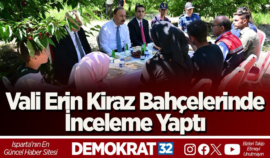 Vali Erin Kiraz Bahçelerinde İnceleme Yaptı