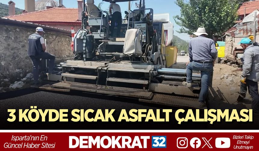 3 KÖYDE SICAK ASFALT ÇALIŞMASI