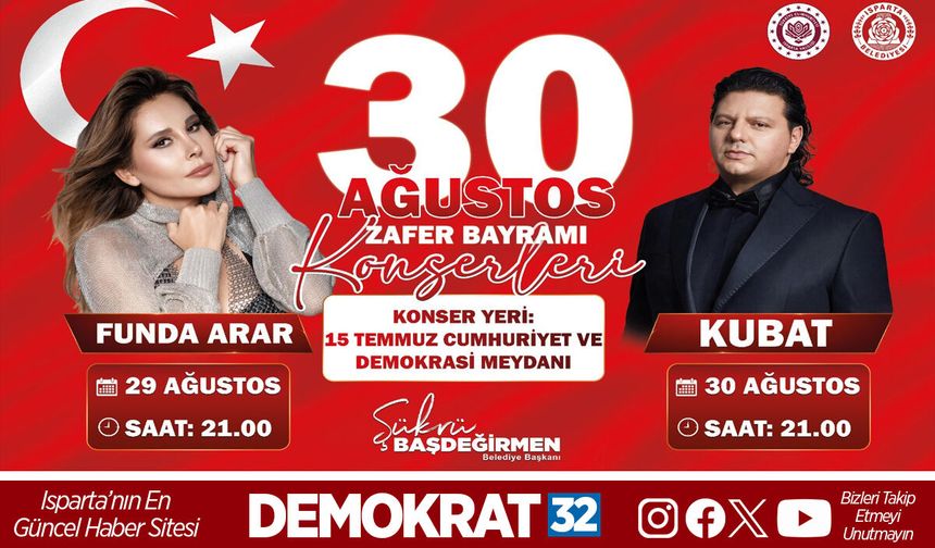 30 AĞUSTOS ZAFER BAYRAMI COŞKUSU FUNDA ARAR VE KUBAT’LA YAŞANACAK