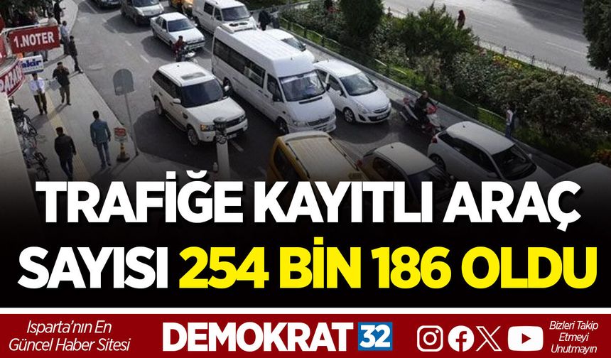 TRAFİĞE KAYITLI ARAÇ SAYISI 254 BİN 186 OLDU