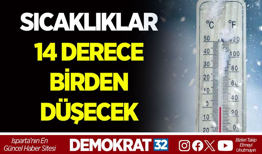 SICAKLIKLAR 14 DERECE BİRDEN DÜŞECEK