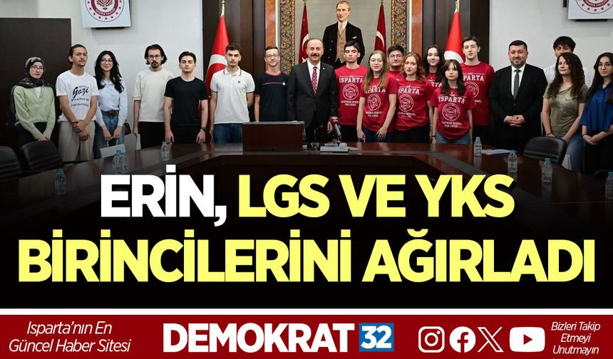 VALİ ABDULLAH ERİN, LGS VE YKS BİRİNCİLERİNİ AĞIRLADI