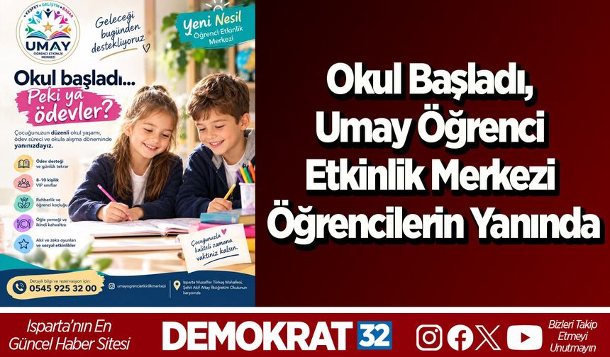 Okul Başladı, Umay Öğrenci Etkinlik Merkezi Öğrencilerin Yanında