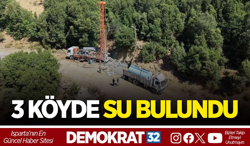 3 KÖYDE SU BULUNDU