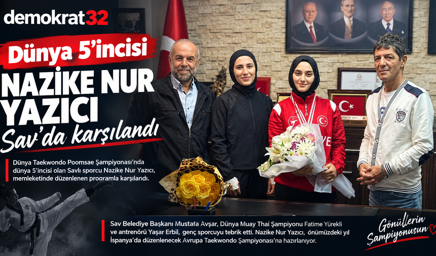 Dünya 5’incisi Nazike Nur Yazıcı, Sav’da karşılandı
