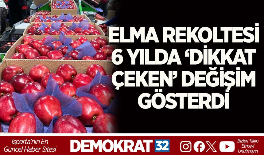 ELMA REKOLTESİ, 6 YILDA ‘DİKKAT ÇEKEN’ DEĞİŞİM GÖSTERDİ