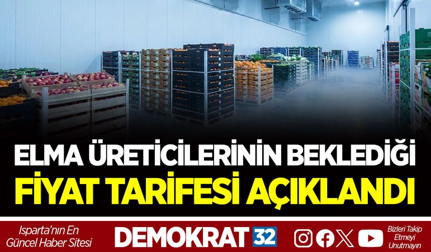 ELMA ÜRETİCİLERİNİN BEKLEDİĞİ FİYAT TARİFESİ AÇIKLANDI