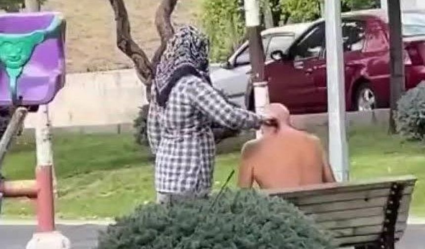 Çocuk parkında rezalet görüntüler