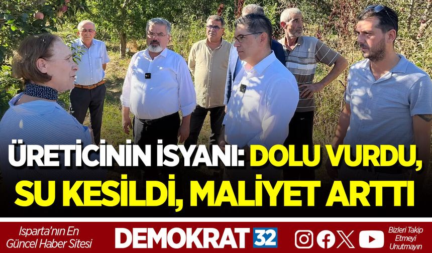 ISPARTA'DA ÜRETİCİNİN İSYANI: DOLU VURDU, SU KESİLDİ, MALİYET ARTTI