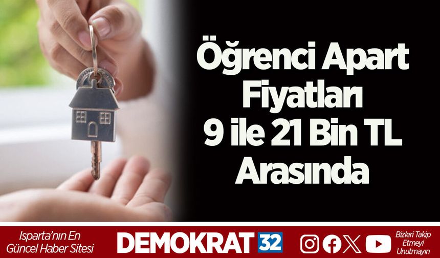 Öğrenci Apart Fiyatları 9 ile 21 Bin TL Arasında