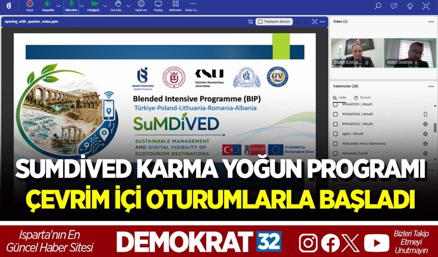 SUMDİVED KARMA YOĞUN PROGRAMI ÇEVRİM İÇİ OTURUMLARLA BAŞLADI