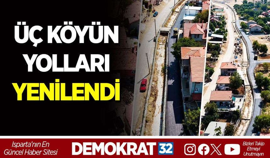 ÜÇ KÖYÜN YOLLARI YENİLENDİ