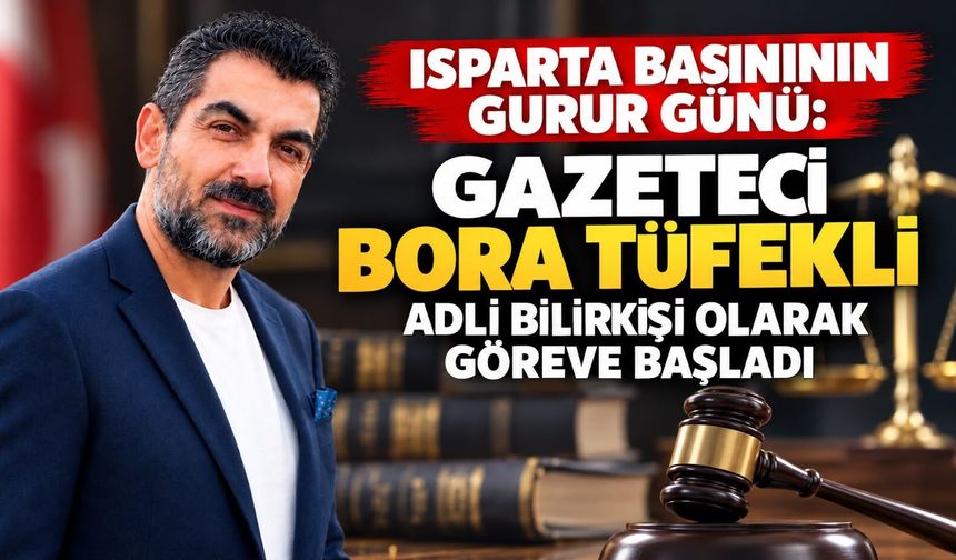 ISPARTA BASINININ GURUR GÜNÜ: GAZETECİ BORA TÜFEKLİ ADLİ BİLİRKİŞİ OLARAK GÖREVE BAŞLADI